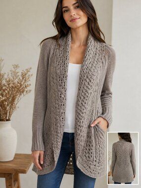 Angel of The North open front sweater cardigan S